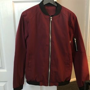 Maroon bomber jacket